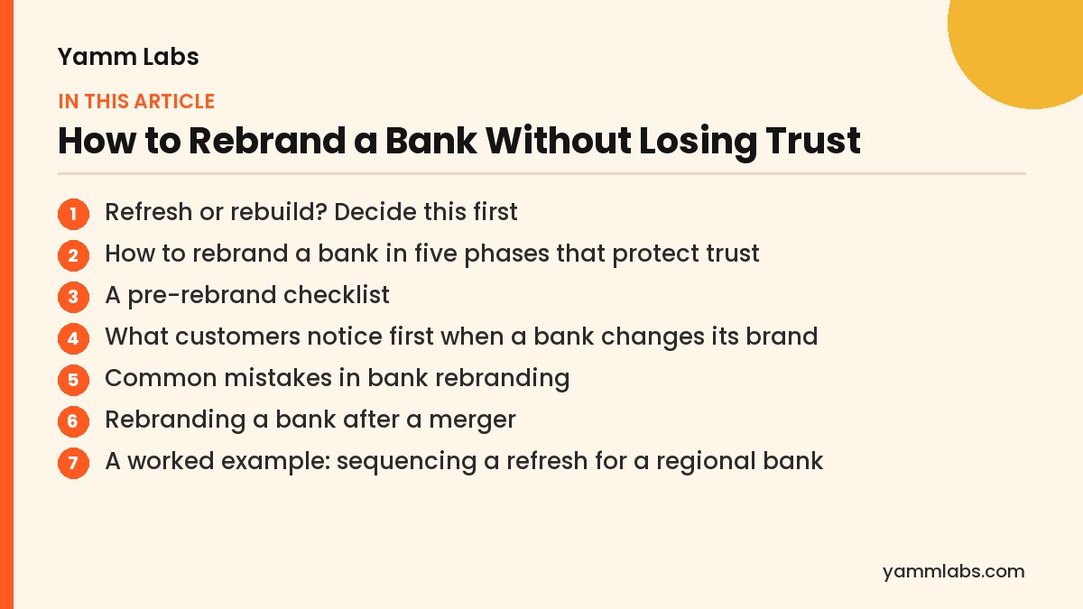 How to Rebrand a Bank Without Losing Trust: what this article covers