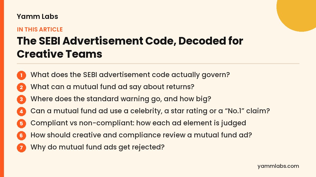 The SEBI Advertisement Code, Decoded for Creative Teams: what this article covers