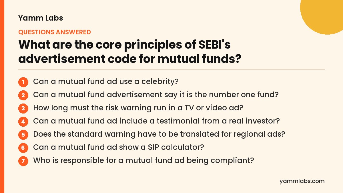 What are the core principles of SEBI's advertisement code for mutual funds? Questions this article answers