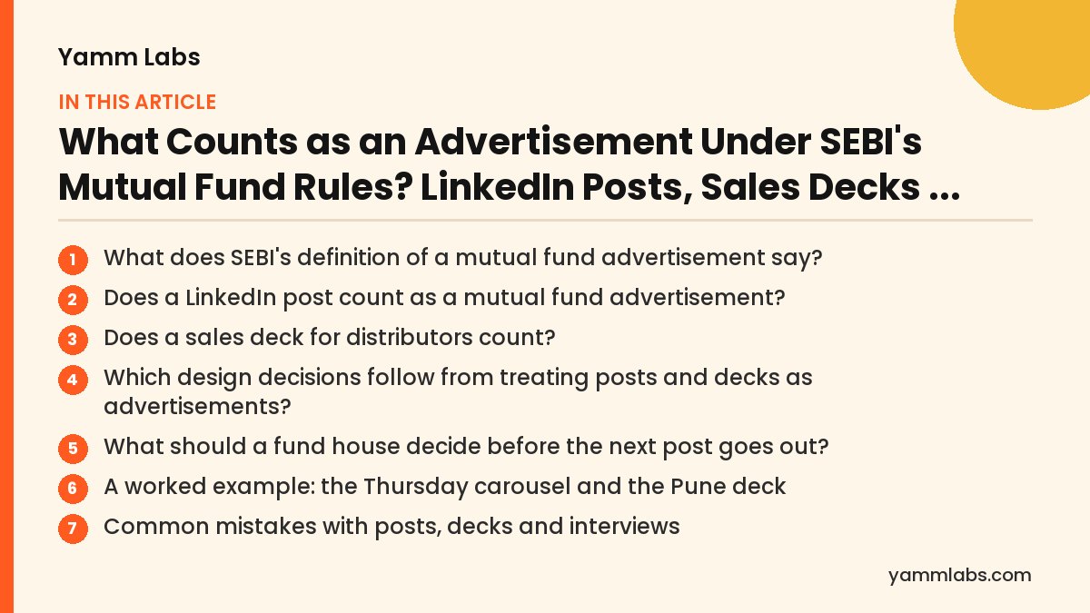 Mutual fund advertisement: what this article covers