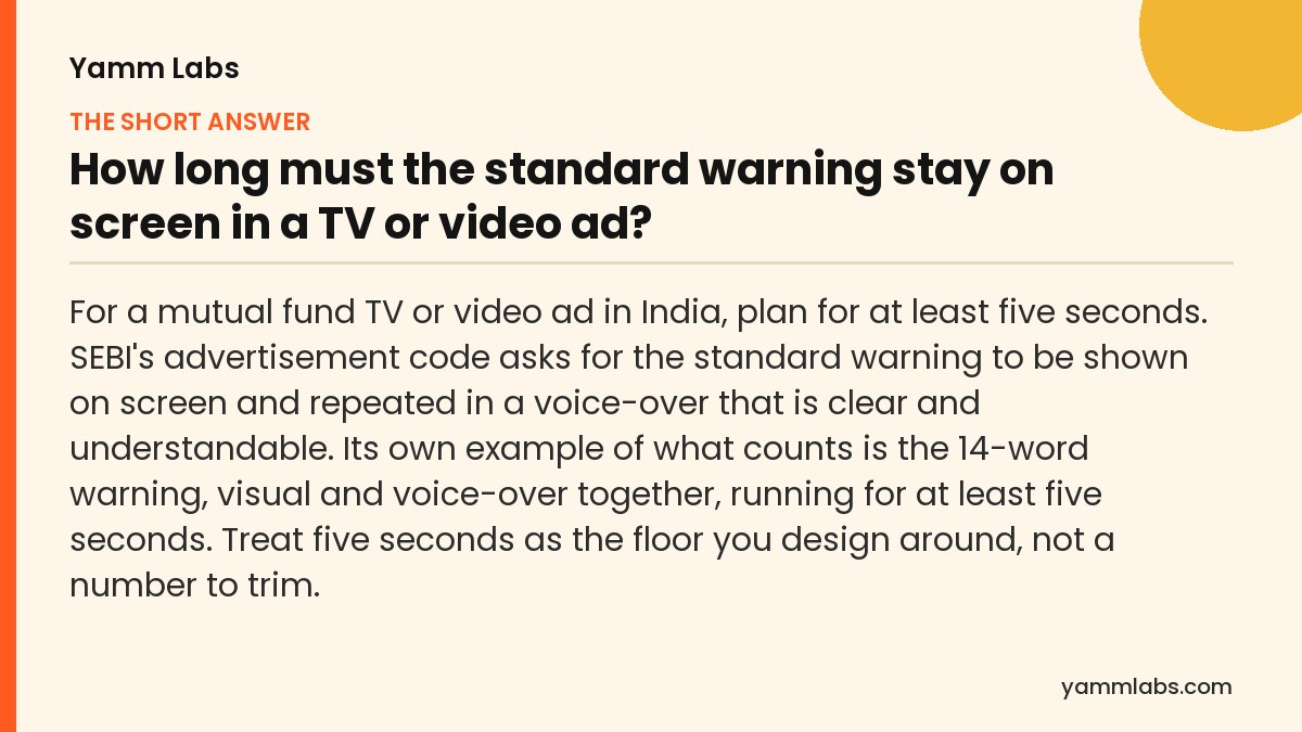 Standard warning? The short answer, summarised