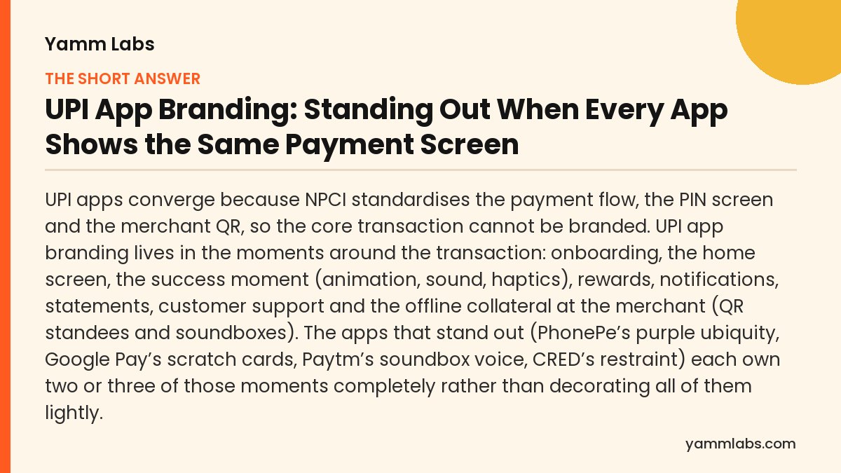UPI App Branding: the short answer, summarised