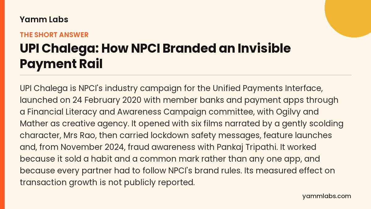 UPI Chalega: the short answer, summarised