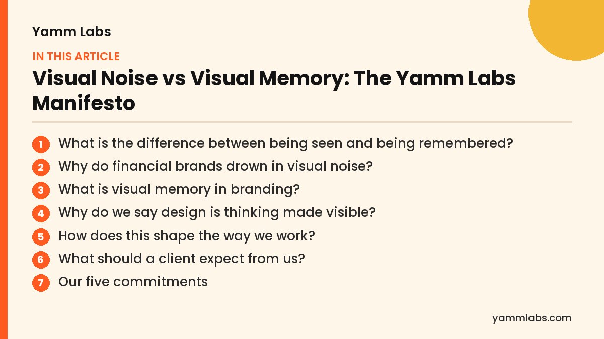 Visual Noise vs Visual Memory: what this article covers