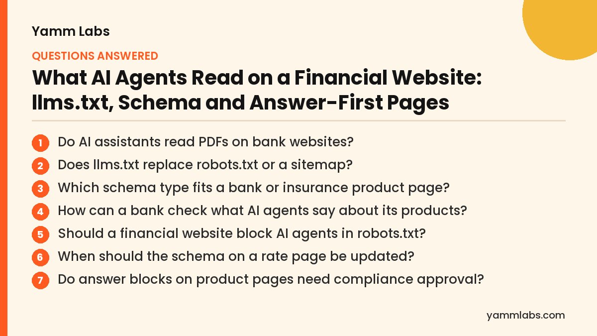 What AI Agents Read on a Financial Website: questions this article answers