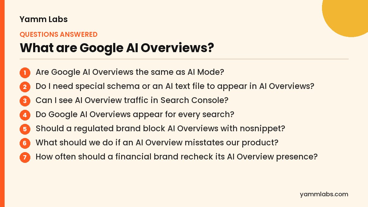 What are Google AI Overviews? Questions this article answers