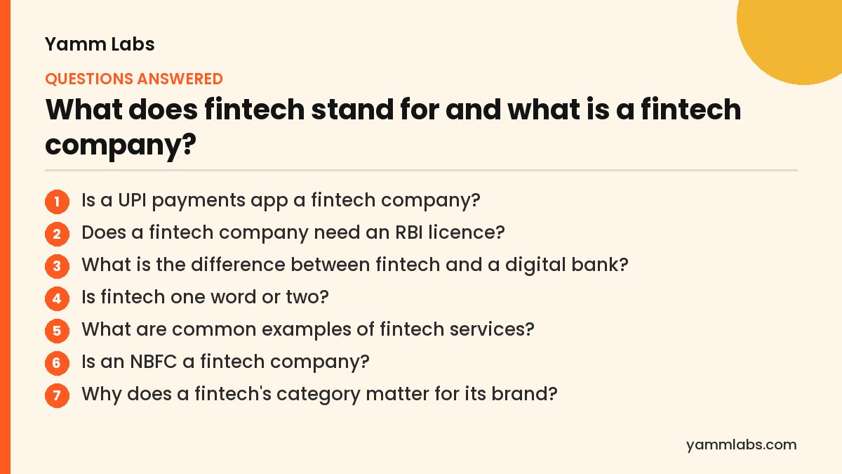 What does fintech stand for and what is a fintech company? Questions this article answers