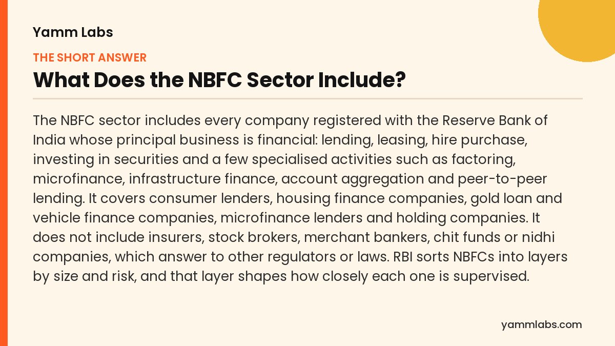 What Does the NBFC Sector Include? The short answer, summarised