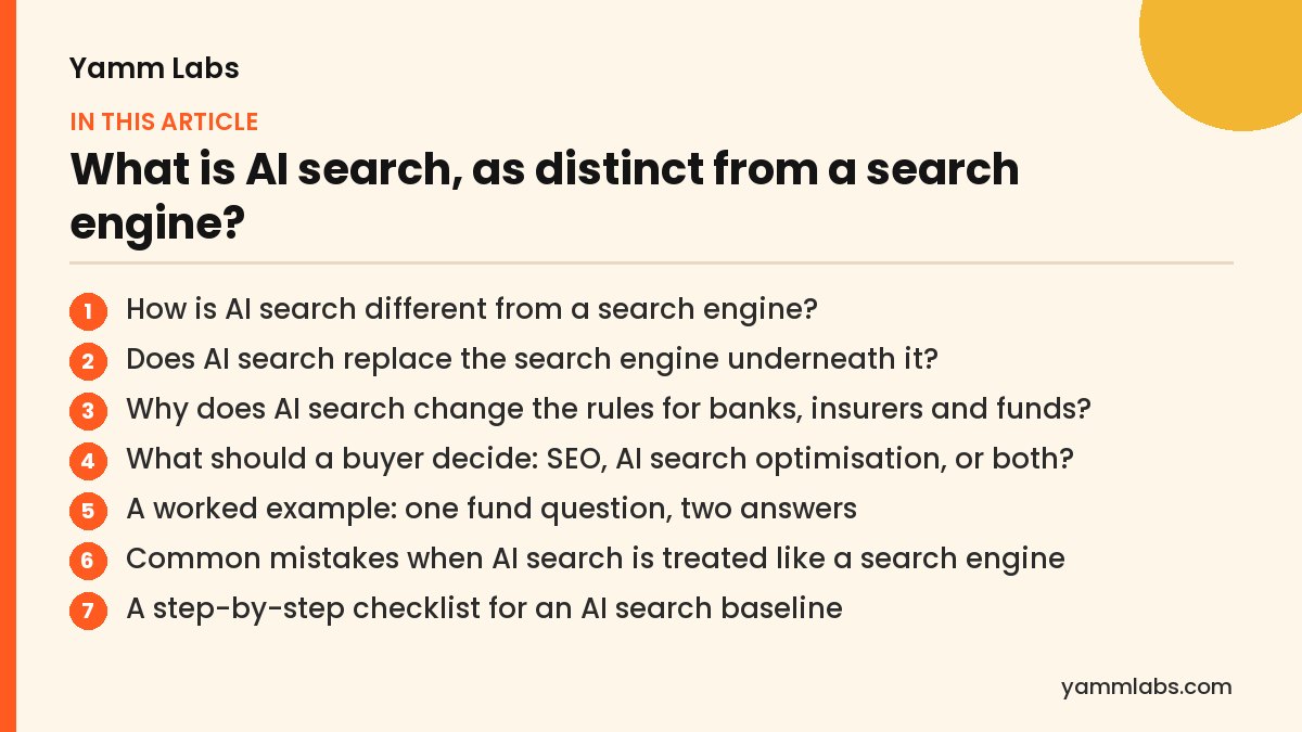 What is AI search, as distinct from a search engine? What this article covers