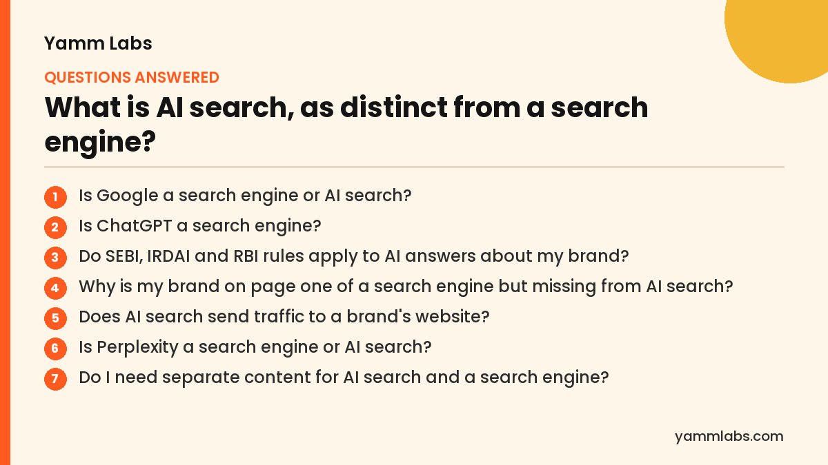 What is AI search, as distinct from a search engine? Questions this article answers
