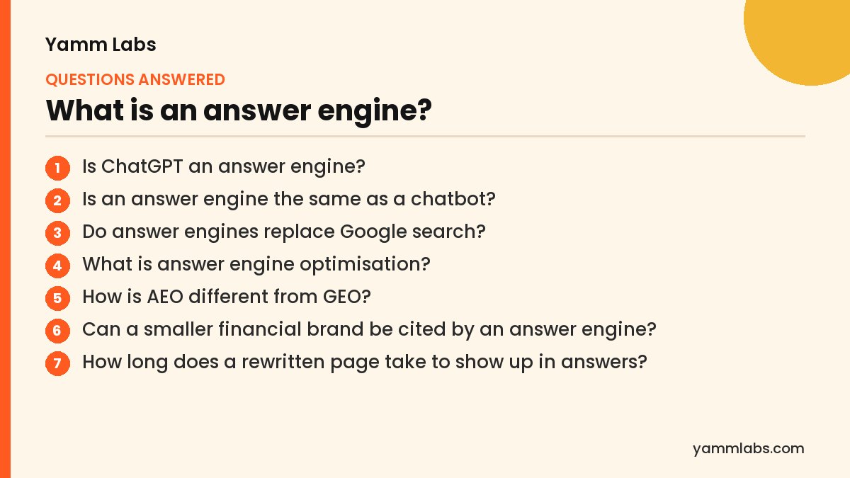 What is an answer engine? Questions this article answers