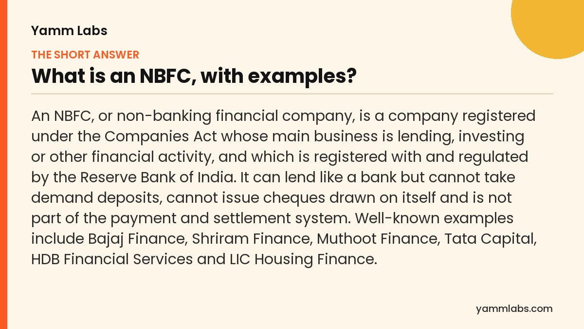 What is an NBFC, with examples? The short answer, summarised