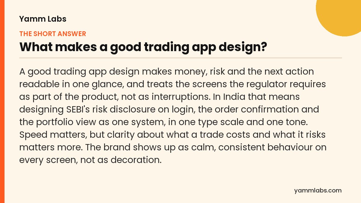 What makes a good trading app design? The short answer, summarised
