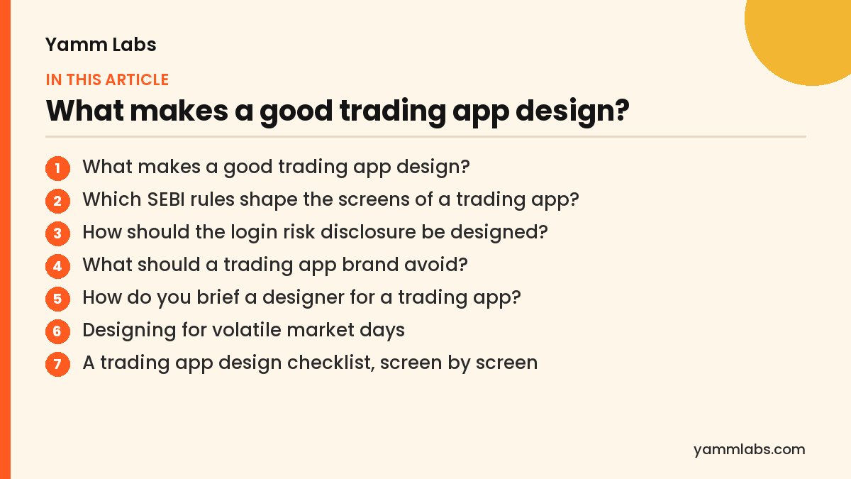 What makes a good trading app design? What this article covers