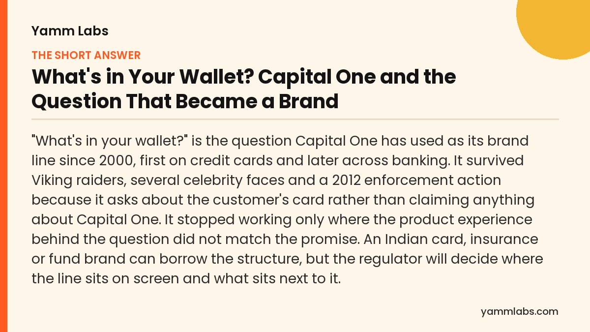Capital One: the short answer, summarised