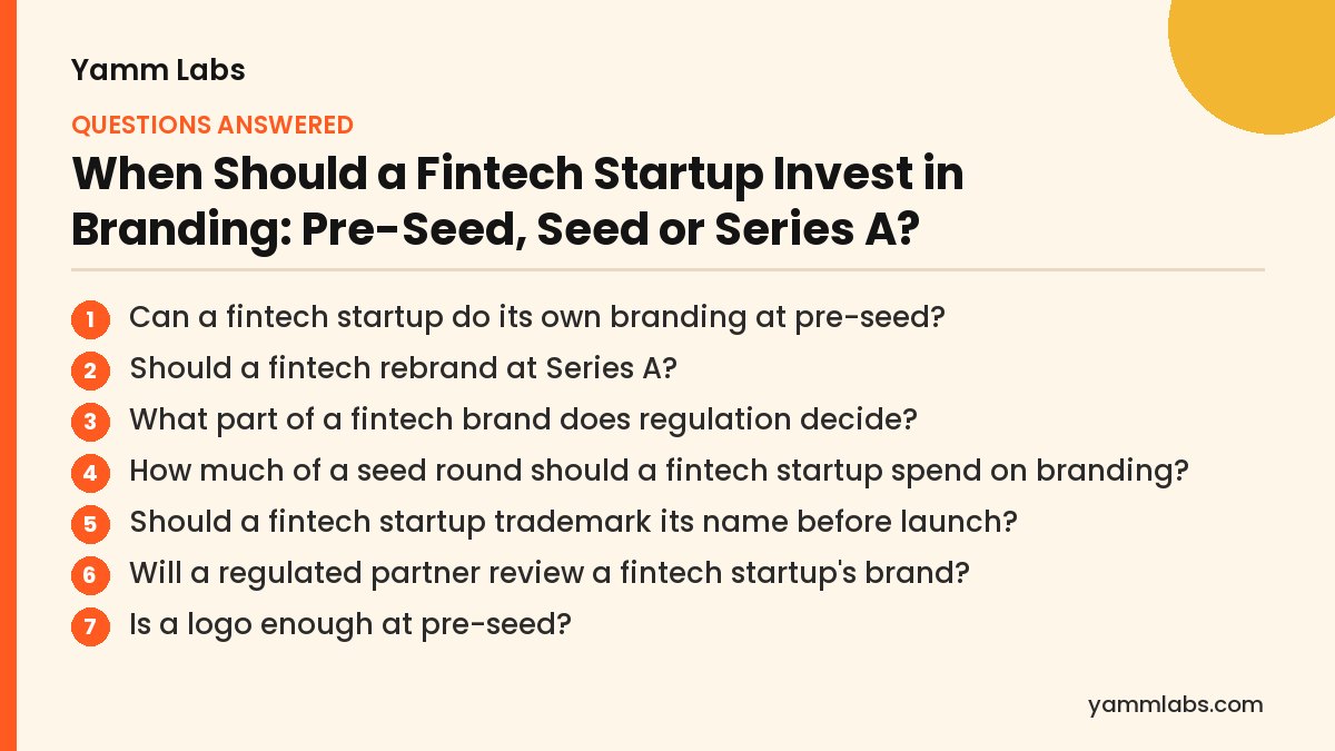 When Should a Fintech Startup Invest in Branding: questions this article answers